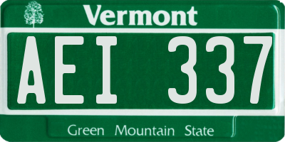 VT license plate AEI337
