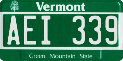 VT license plate AEI339