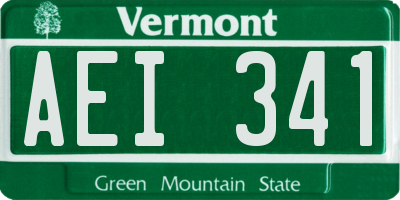 VT license plate AEI341