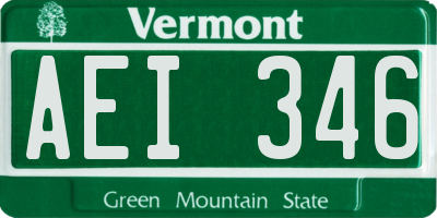 VT license plate AEI346