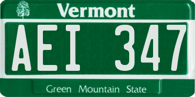 VT license plate AEI347