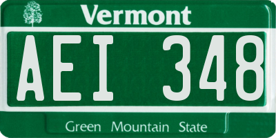 VT license plate AEI348