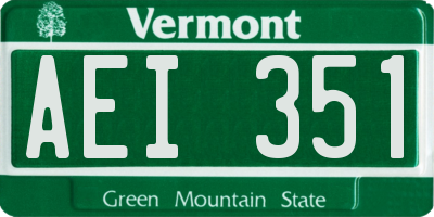 VT license plate AEI351