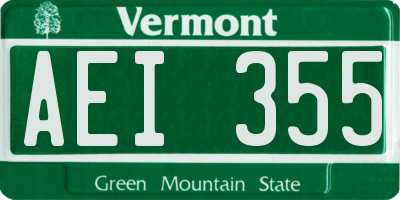 VT license plate AEI355