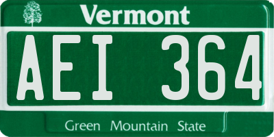 VT license plate AEI364