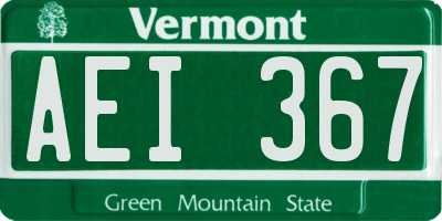 VT license plate AEI367