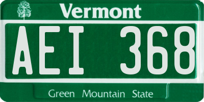 VT license plate AEI368