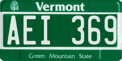 VT license plate AEI369