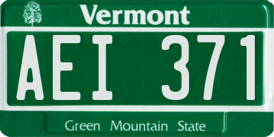 VT license plate AEI371