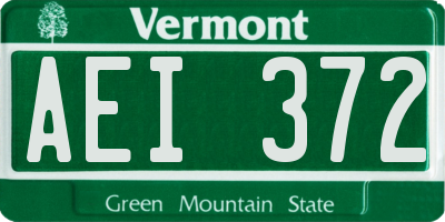 VT license plate AEI372