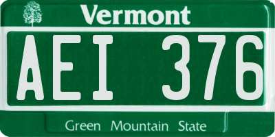 VT license plate AEI376