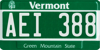 VT license plate AEI388