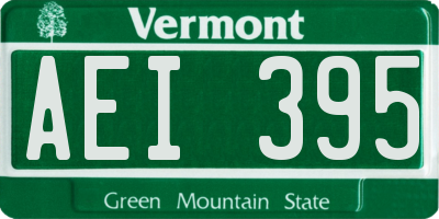 VT license plate AEI395