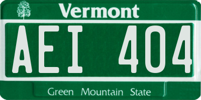 VT license plate AEI404