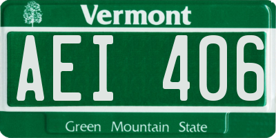 VT license plate AEI406