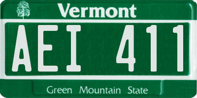 VT license plate AEI411