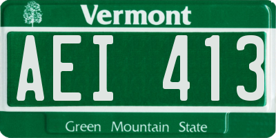 VT license plate AEI413