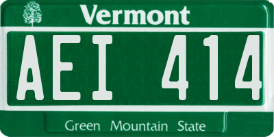 VT license plate AEI414