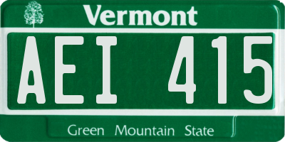 VT license plate AEI415