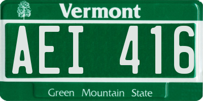 VT license plate AEI416