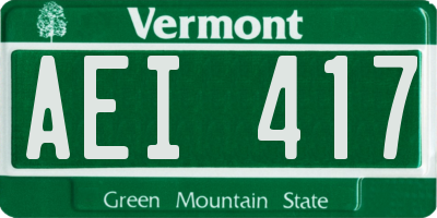 VT license plate AEI417