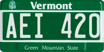 VT license plate AEI420