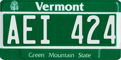 VT license plate AEI424