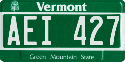 VT license plate AEI427
