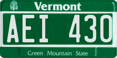 VT license plate AEI430
