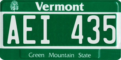 VT license plate AEI435