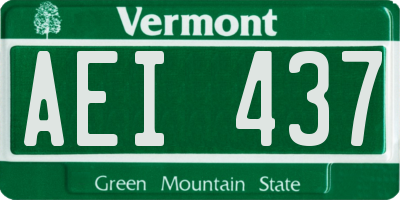 VT license plate AEI437