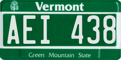 VT license plate AEI438