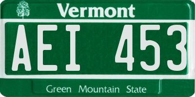 VT license plate AEI453