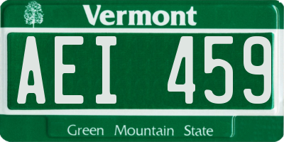 VT license plate AEI459