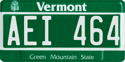 VT license plate AEI464