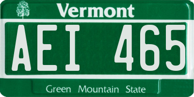 VT license plate AEI465