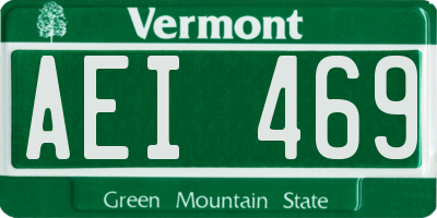 VT license plate AEI469