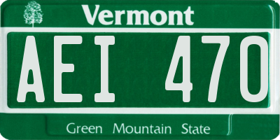 VT license plate AEI470