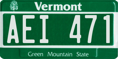 VT license plate AEI471