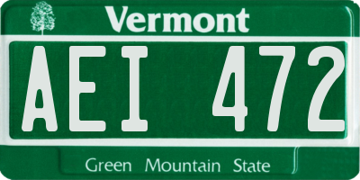 VT license plate AEI472
