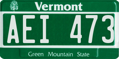 VT license plate AEI473