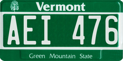 VT license plate AEI476