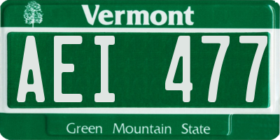 VT license plate AEI477