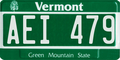 VT license plate AEI479