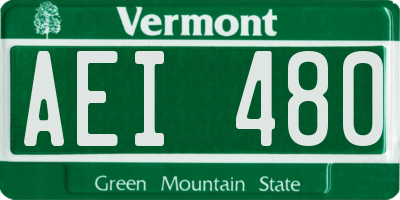 VT license plate AEI480