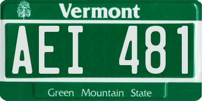 VT license plate AEI481