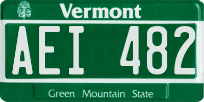 VT license plate AEI482