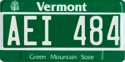 VT license plate AEI484