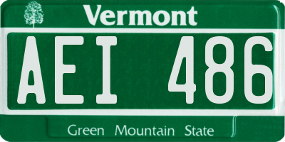 VT license plate AEI486