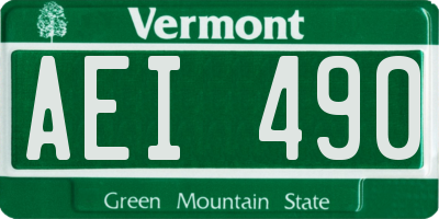 VT license plate AEI490